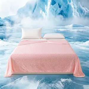 Summer Cooling Blanket Reversible Lightweight Ice Cool Blanket with 3D Dotted Sensory Minky Microfiber Soft Breathable Thin Quilt Bed Blanket for Kids Adults Hot Sleepers Pink