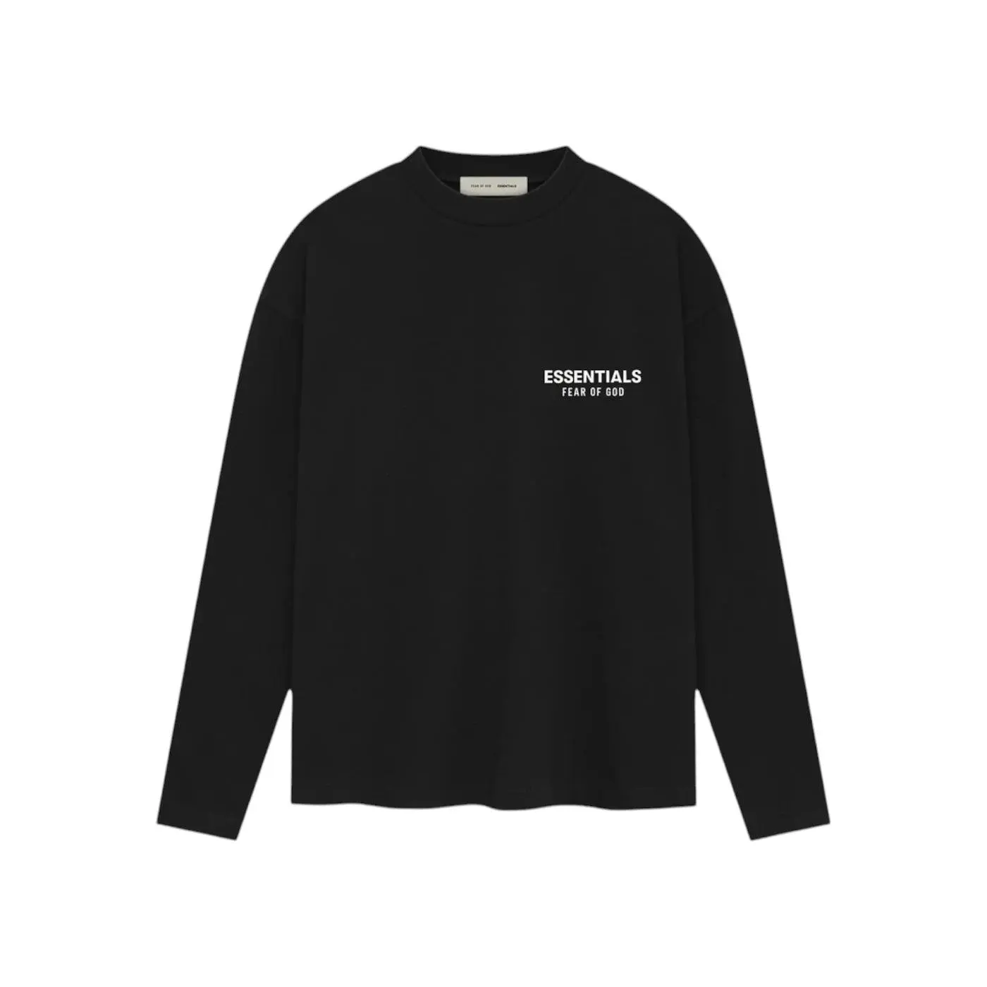 Fear of God Essentials Classic Long Sleeve Tee Jet Black - TikTok Shop