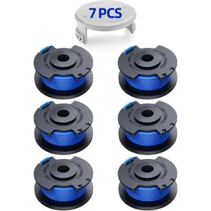 7 Packs Weed Wacker String Replacement for Ryobi One+ AC14RL3A,0.065-Inch String Trimmer Refill Compatible with Ryobi 18v, 24v, and 40v Trimmer(6 Trimmer Line,1 Trimmer Cap)