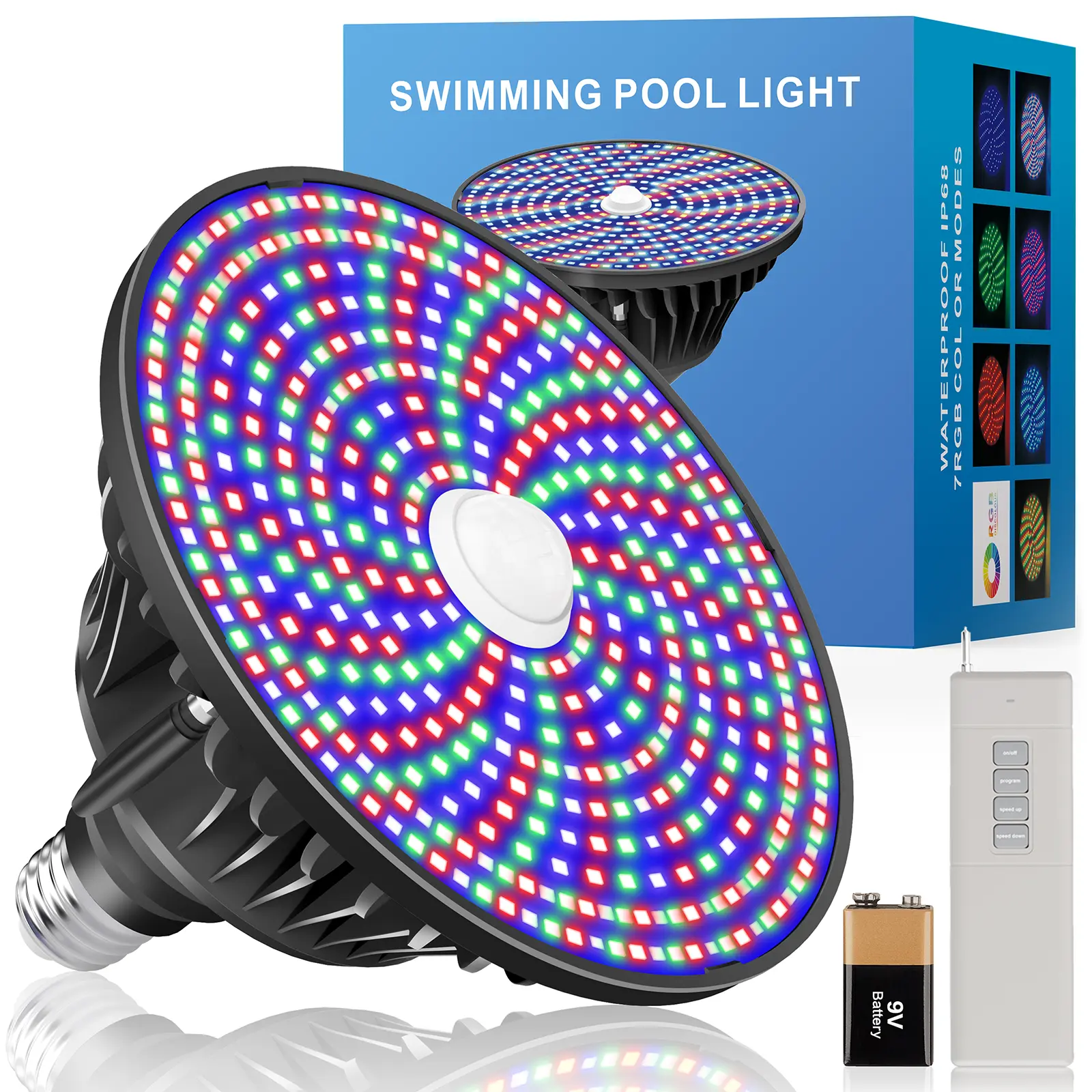 ADEWALK RGB LED Pool Light Bulb for Inground Pool 120V 60W PRO Color Changing Pool Lights for Pentair Hayward Swimming Pool Light Bulb Replacement
