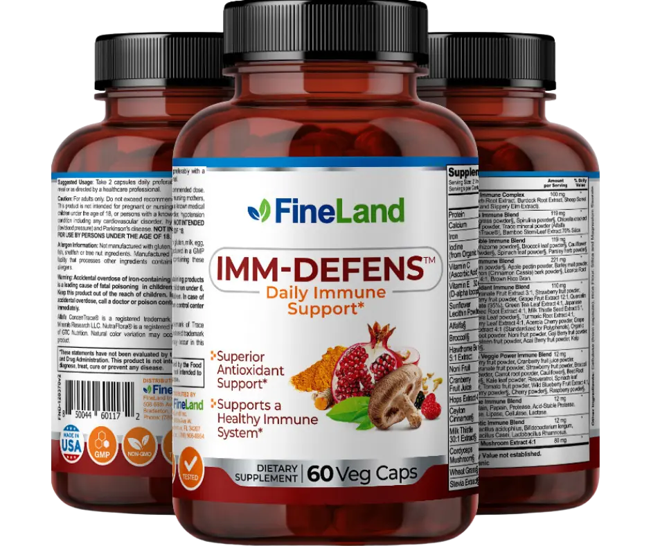 FineLand IMM-DEFENS Superior Antioxidant Support, Supports a Healthy Immune System, Daily Immune Support Healthcare Vitamin