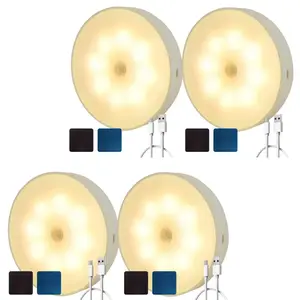 Magnetic Motion Sensor Led Night Light, USB Rechargeable Wall Mounted Light, Office Light, Wardrobe Light, Cabinet Light, Suitable for Bedrooms, Stairs, Wardrobes