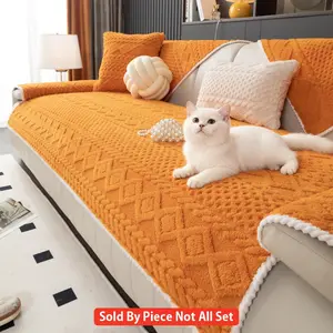 Solid Color Sofa Cover, Sofa Couch Covers, Non-Slip Sofa Slipcover, Soft & Comfortable Sofa Towel, Perfect for Living Room Protection, Soft Sofa Protector