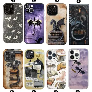 Dragon Fourth Wing Glass Phone Case Fantasy Book Theme Aelin Series Inspired Cover Compatible with iPhone X, 11, 12, 13, 14, 15, 16, 17 Plus Pro Promax & SS Galaxy S21-25 Series