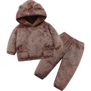 P-GCS02   Fluffy Snug Pants Sets Outfit 1-5T Toddler Cute Fall Winter Pullover Clothes