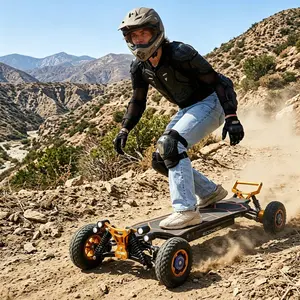 M24 2WD Off-Road All-Terrain Electric Skateboard | 7500W Peak Power & 35MPH Top Speed | 8" Pneumatic Wheels, 30 Miles Long Range & 40% Incline | IP65 Waterproof Professional Mountain Board