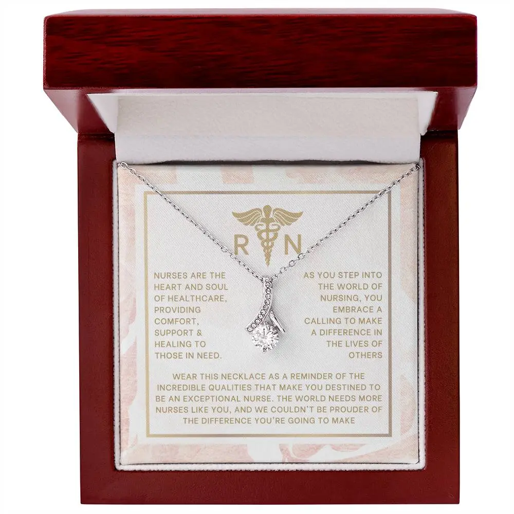 RN Nurse Graduation Necklace - Gift for Her/Him on Valentine's Day Birthday Graduation - Elegant Necklace with Inspirational Card for Special Days