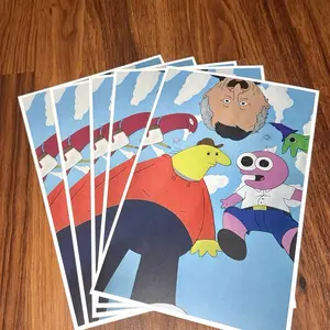 Smiling Friends Painting (Print) 11x7 with White Border on Matte Cardstock