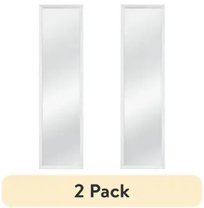 (2 pack) 13 x 49 White Over the Door Mirror