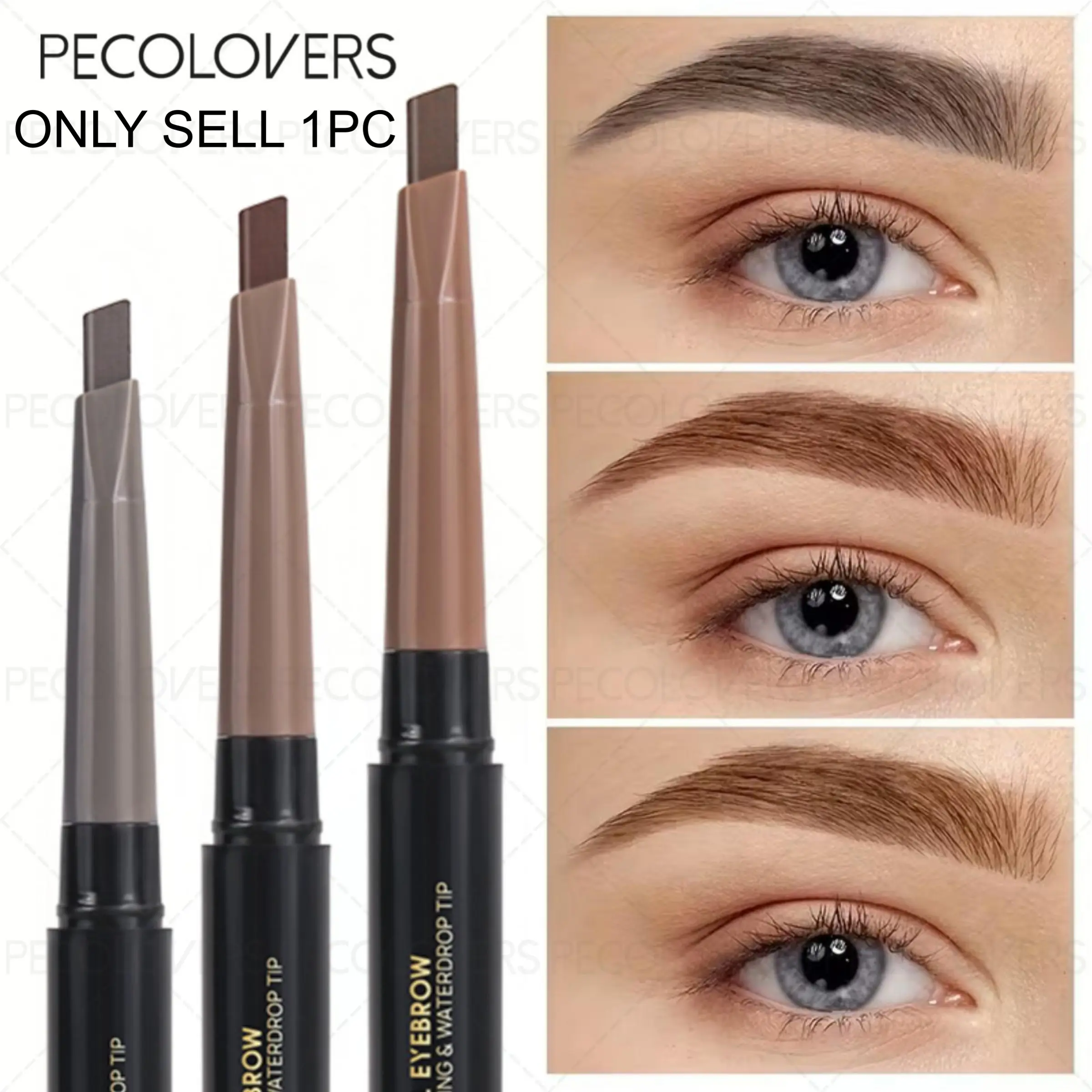 1pc Dual-Tip Brow Pen - 24H Fade-Proof Smudge-Resistant Wear, Double-Ended Design with Spoolie & Precision Tip,Easy Control & Beginner-Friendly Use, Travel Must-Have - Professional Brow Styling Tool Brow Pencil, Eyebrow Pencil, Eyebrow Makeup Products