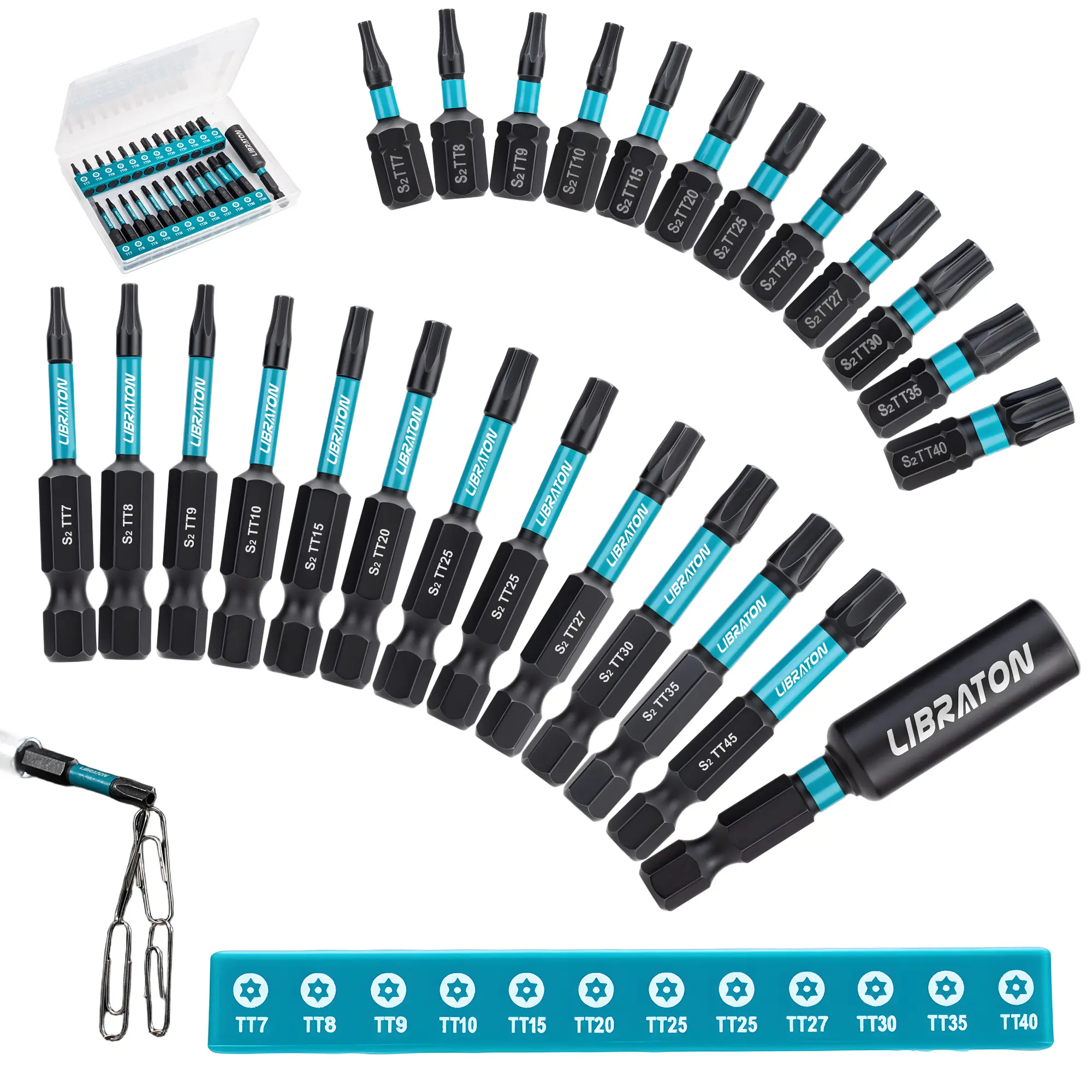 Libraton 25PCS Security Torx Bit Set – S2 Steel Magnetic Star Bits with Holder & Case outdoorfun Impact Drill Bit Set