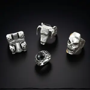 4-piece Eddie Munson Ring Series, US Sizes 9 to 13, Shipped as a Set of 4 Dark Aesthetic Rings Witchy Jewelry