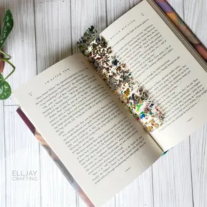 Clear Confetti Bookmark - Colorful Foil - Perfect Size for Novels, Textbooks, Journals & More