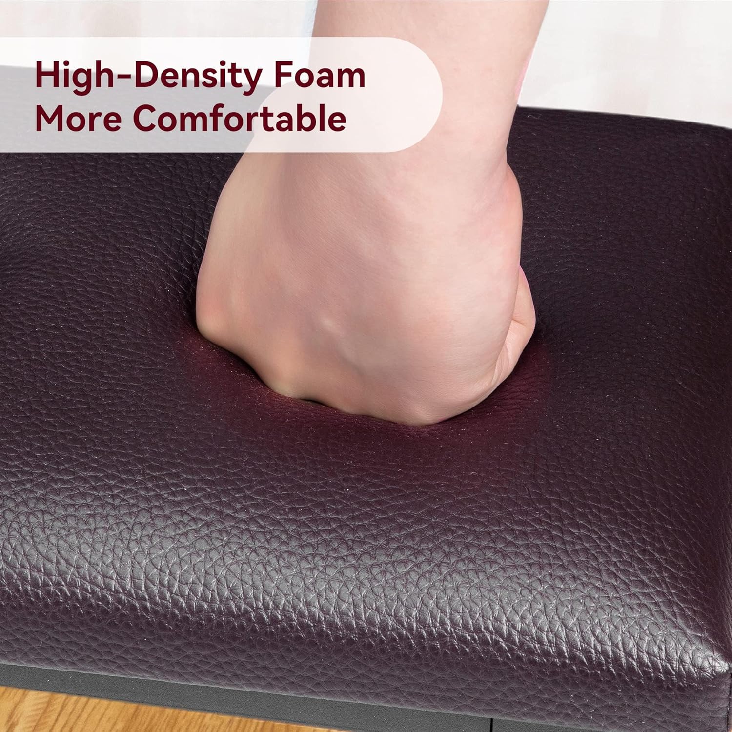 3-Piece Dining Table Set with Upholstered Benches, Space-Saving Kitchen Table Set for 4, Rectangular Dining Room Table for Apartment Small Space, Easy to Clean & Assemble, Rustic Brown