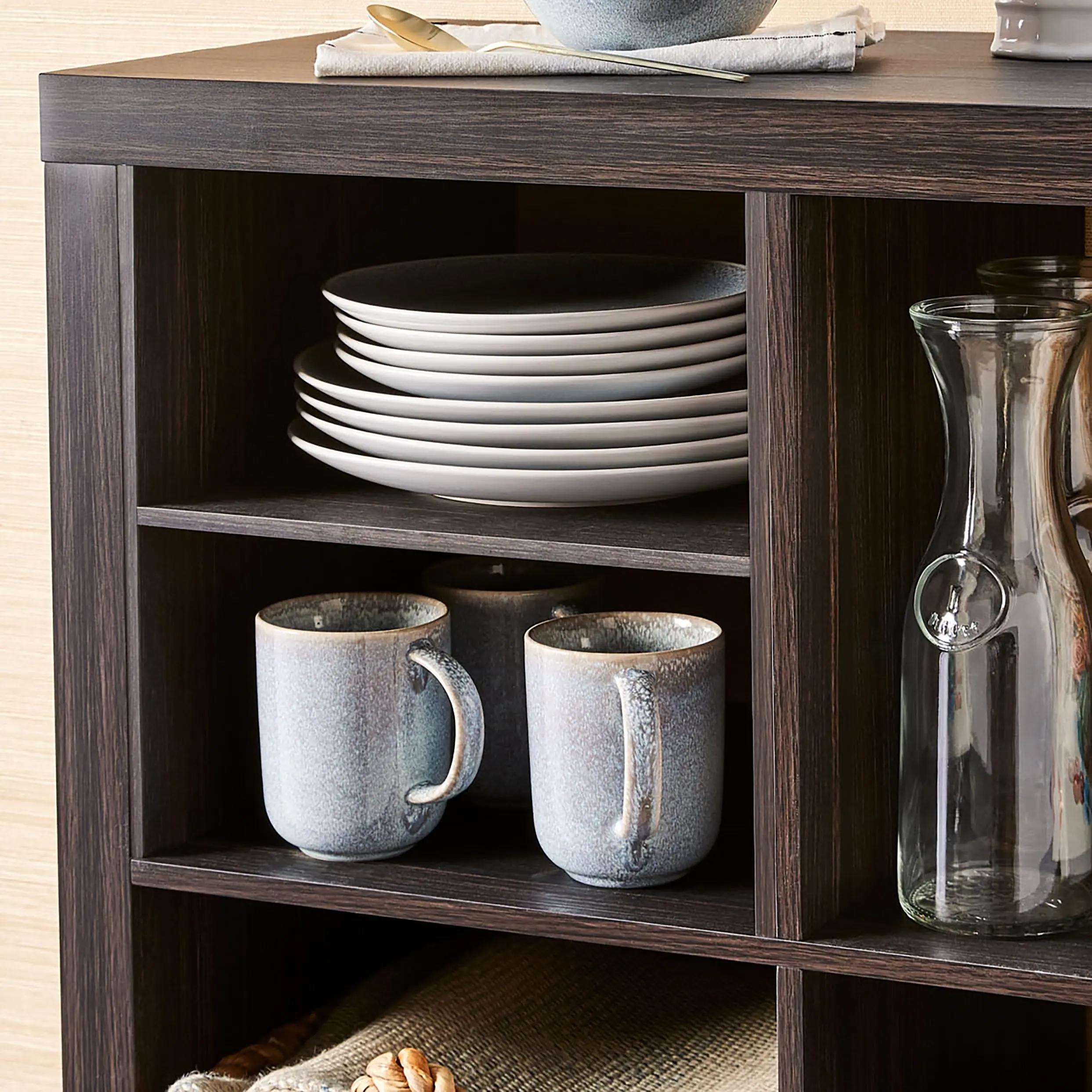 Better Homes & Gardens H Shelf Insert for Cube Organizers, Tobacco Oak
