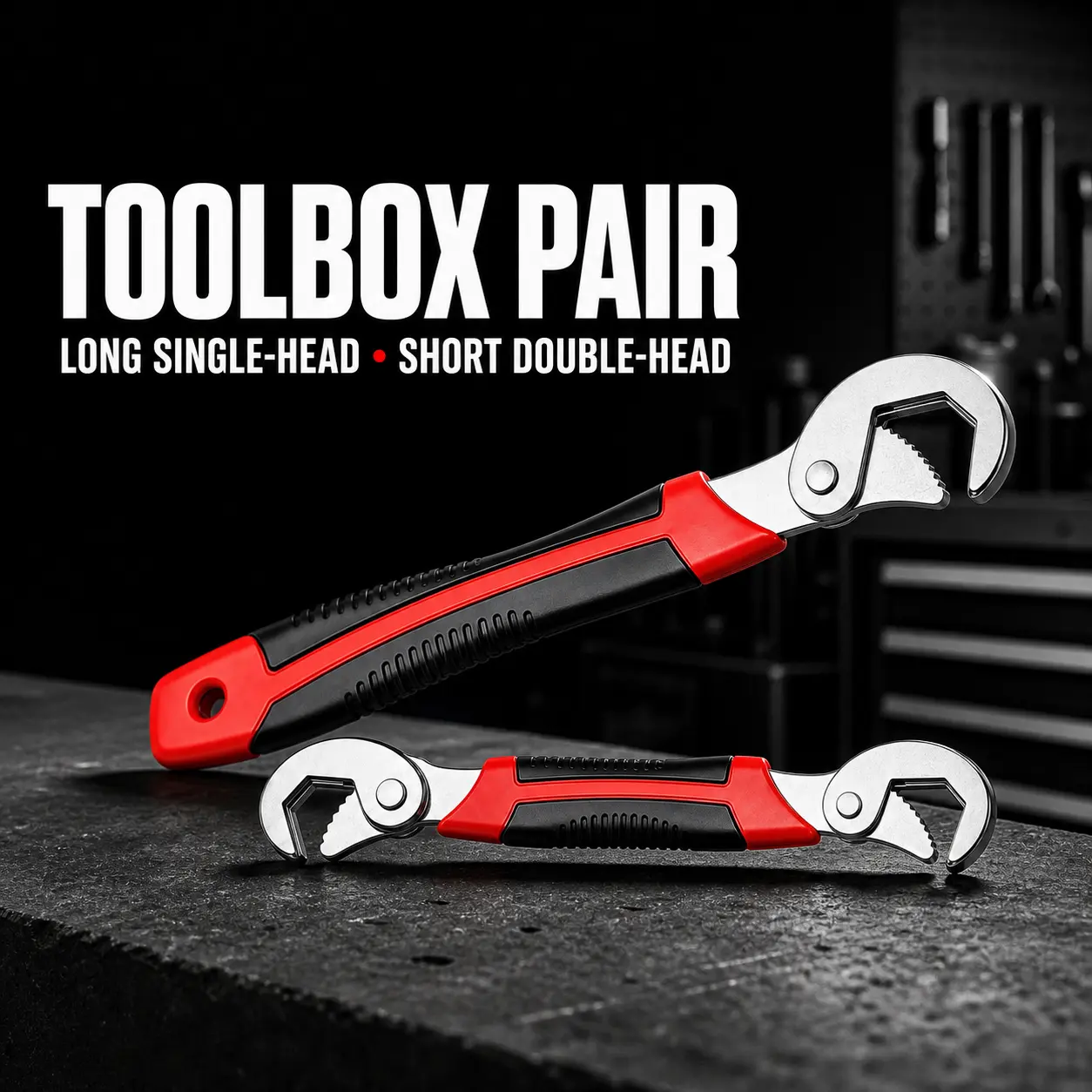 2 Piece Universal Adjustable Wrench Set Heavy Duty Self Adjusting Spanner Hand Tools with Anti Slip Grip for Auto Mechanic Garage DIY Home Maintenance Hardware Christmas Gifts for Men Dad Husband Black Friday Tool Deals 2026 extension