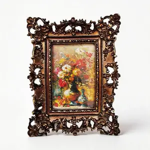 Vintage Resin Wall Frame, 1pc Decorative Photo Frame for Living Room & Bedroom, Home Decoration Background Wall Art, Home Decor Accessory