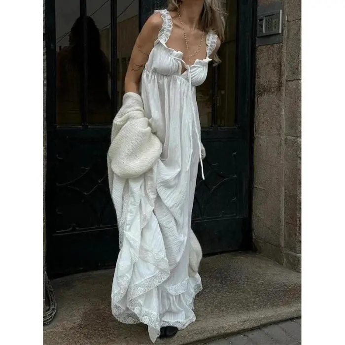 short white lace v neck dress Ever-Pretty Top Picks White Formal Dresses