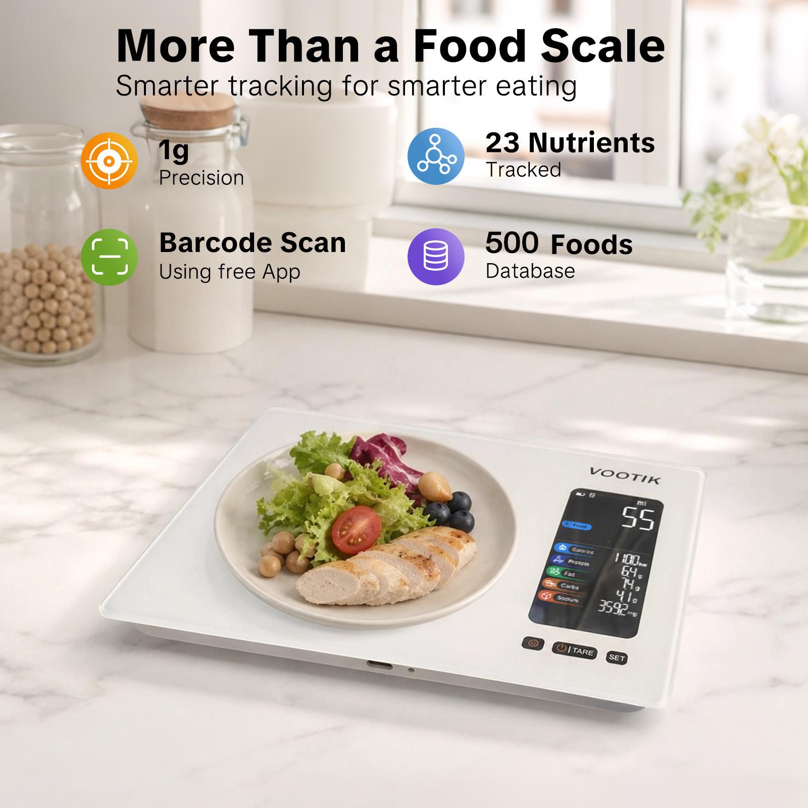 VOOTIK AI Smart Food Scale | 19 Nutrient Facts Auto Scan | Digital Calorie Counter for Meal Prep & Fitness backtoschool