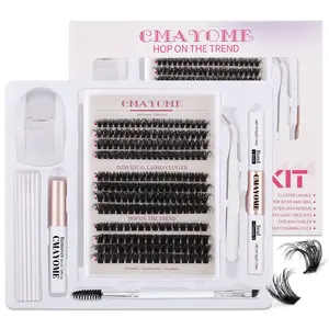 Natural Look DIY False Eyelashes Kit, Self-Apply Fluffy & Curly Lashes, Perfect Gift for Women & Girls, Valentine's Day Present, Eyelash Extension
