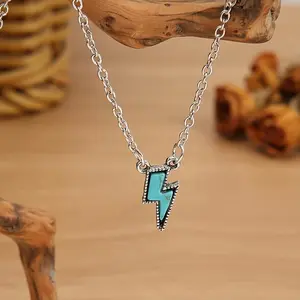 Vintage Ethnic Lightning Turquoise Necklace For Women