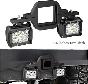 Nilight 2 Pcs 4 Inches 60W Led Pods with 2.5 Inches Tow Hitch Mounting Brackets Backup Reverse Lights Rear Light Bar for Pickup ATV SUV Truck Trailer Boat