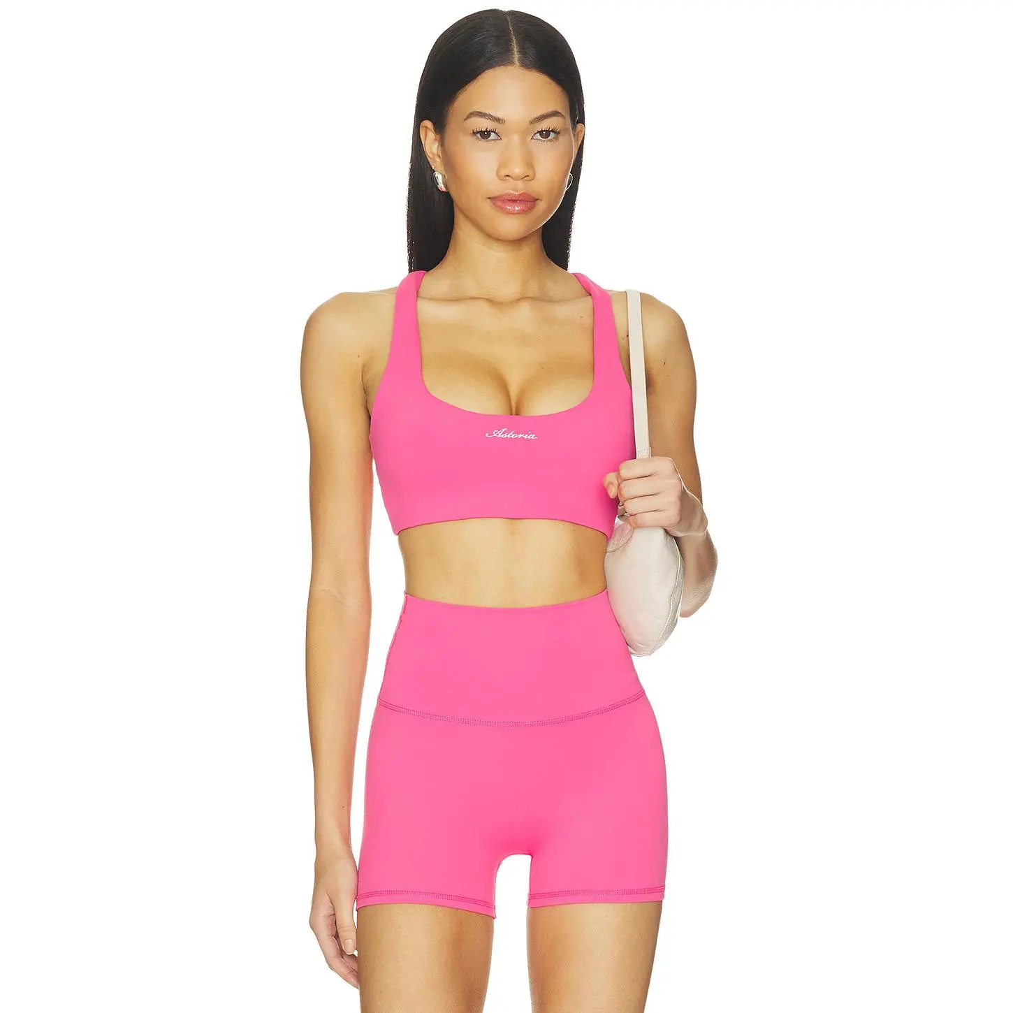 Astoria Racer Back Sports Bra in Popstar Pink
