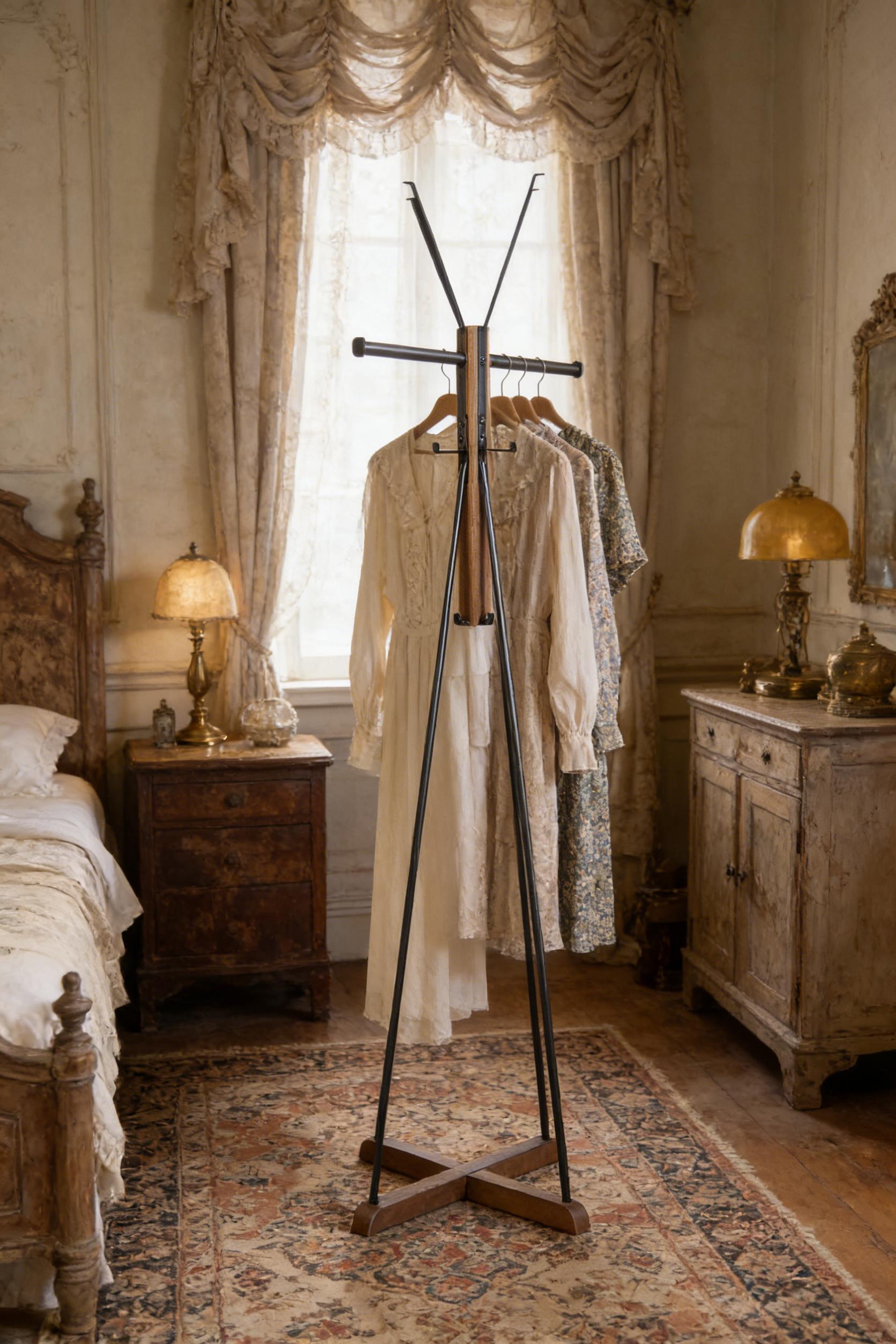 ReclaimedWood&MetalFreestandingCoatRackwith8Hooks,71"TallEntrywayOrganizerforBedroomLivingRoomHallway,NaturalWoodGrain,SpaceSavingApartmentDormEssentials,SturdyCrossBase