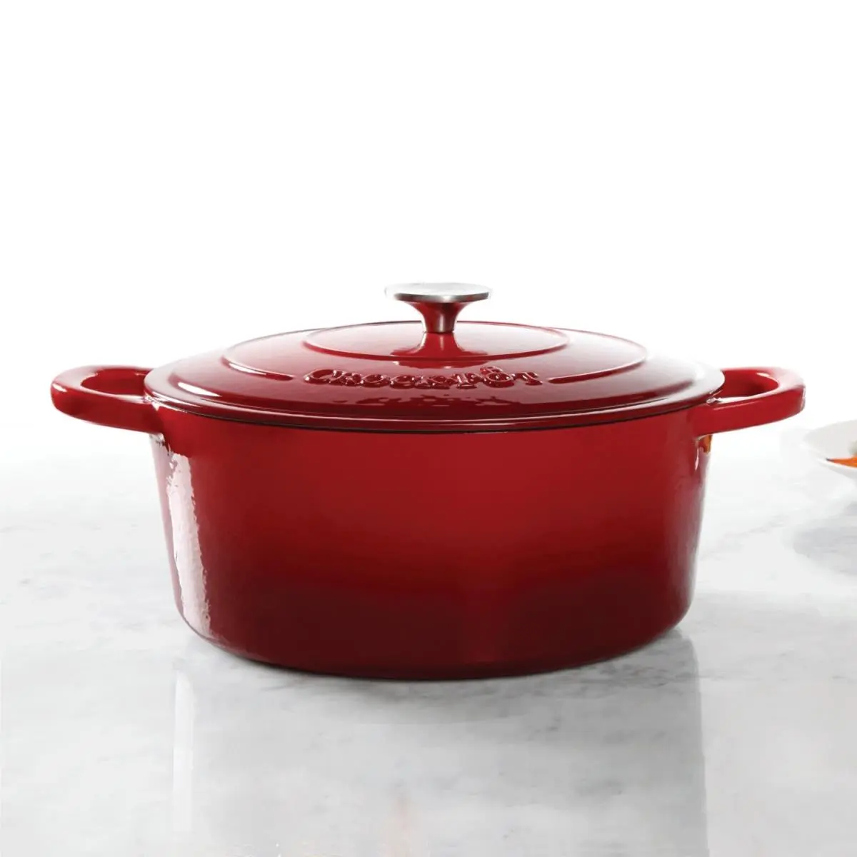 Gibson Classic 7 qt Oval Dutch Oven - Induction & Stove Compatible, Red Kitchen Cookware, Metal