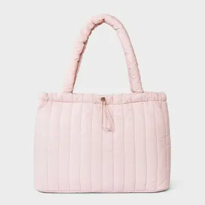 Quilted Drawstring Tote Handbag - Universal Thread Pink