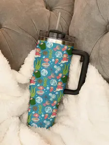 Studio Ghibli 40oz Tumbler with Handle | Totoro, Howl's Moving Castle & Spirited Away Anime Travel Mug with Straw | Perfect Fan Gift Merch Idea