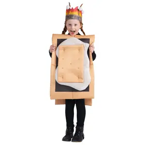 S'mores Marshmallow Costume For Kids | Funny Costume with Campfire Hat & Adjustable Tunic  Perfect for Halloween, Pretend Play Fun, Theme Party & Cosplay Party