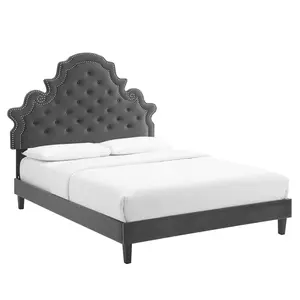 Gwyneth Tufted Performance Velvet Twin Platform Bed, MOD-6756