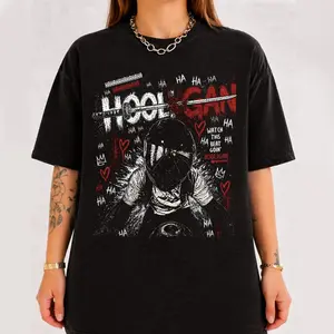 Masked Bike Rider Graphic Tee, Hooligan Streetwear Shirt, Graffiti Laugh Oversized T-Shirt, Unisex Urban Fan Gift