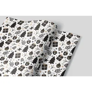 Winter Basics Wrapping Paper Sheets with Cozy Designs and Festive Patterns - Set of 3 (20x29 in)