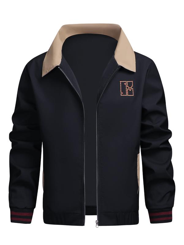 Men's business lapel jacket, autumn and winter casual outerwear, windproof baseball jacket, flight jacket, personalized clothing top and coat, suitable for commuting, outdoor sports, an essential item for going out.