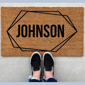 (Doormat) Personalized Geometric Welcome Doormat, Home Decor, Doormat, Welcome Mat, Housewarming