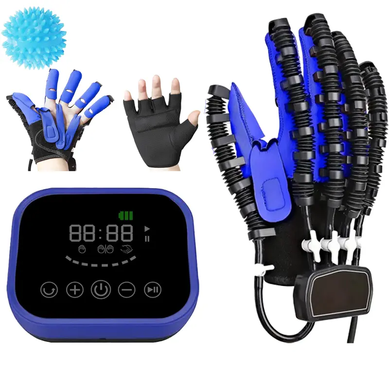 2025 New Electric Stroke Hand Rehab Orthosis Robot Glove Kit, Finger Strengthener Tool & 1 Exercise Ball for Adult Strength Rehabilitation (Healthcare Medical Braces & Supports)