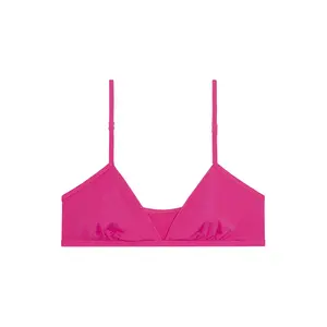 Women's Minimalist Microfiber Wireless Spaghetti Strap Bralette - Light, Ultra-Soft, Everyday Fit Basic Lady Underwear Clothes (Pink)