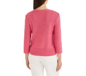 NIC+ZOE Edged Pop Stitch Sweater