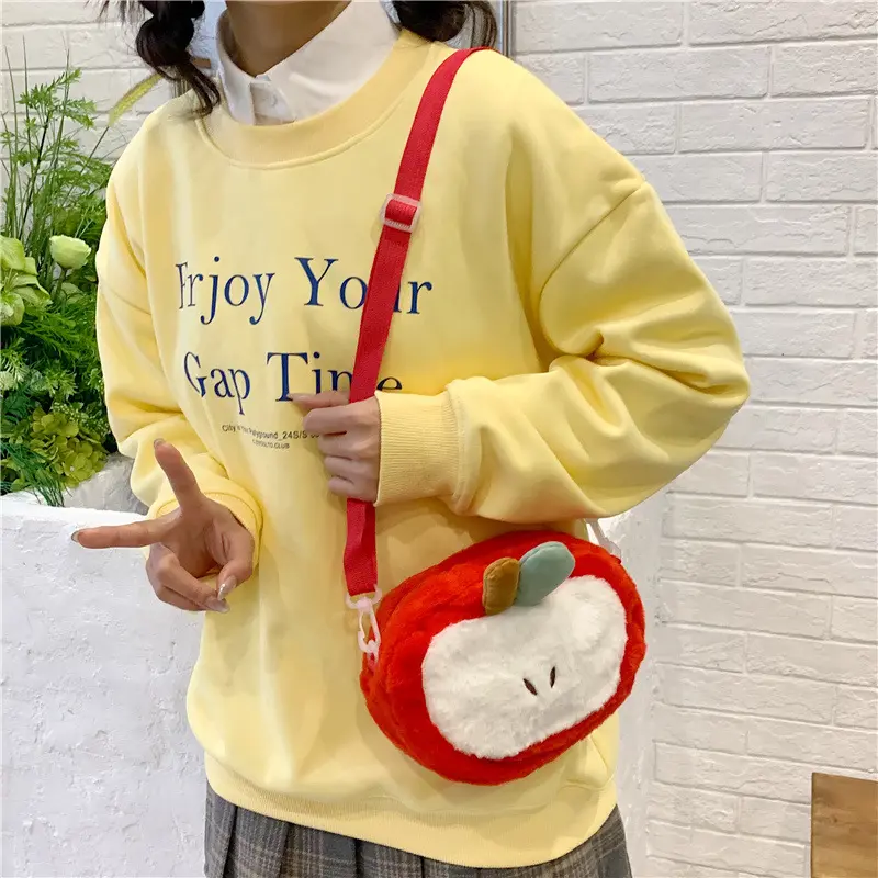 New creative and stylish red apple appearance design crossbody bag backpack handbag