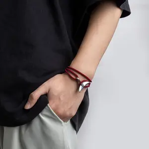 Rope Bracelet Cross Whale Bracelet Fish Tail Bracelet Red Rope Braided Bracelet Gothic Style Adjustable Bracelet Braided Brad Christian Bracelet Men's Fashion Bracelet