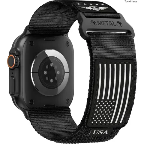 2026 New Rugged Nylon for Apple Watch Ultra 2/ Ultra 3 Band Series 11/10/9/8/7/6/5/4/3/SE iWatch Bands Men,Soft Woven Stars-Stripes Flag Wristbands Strap for Apple Watch Ultra 3/2/1 49mm 46mm 45mm 44mm 42mm