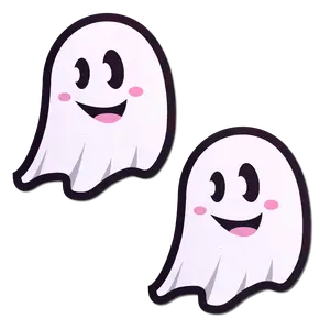 PASTEASE - Nipple Cover Pasties, Adhesive Bra, Breast Tape - Ghost: Cute White Ghost - Level Up Your Halloween Costume Accessory - Dimensions: 2.5” x 2.9” Diameter: 2 inches
