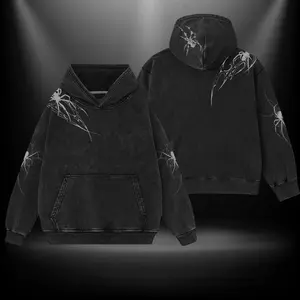 Spider Lowkey Hoodie Oversize Hoodie Acid Washed Tee TV Show Graphic Top Cotton Gift T-Shirt For Comic Lover, Gift T-Shirt For Movie Lover Men's Regular Fit Floral Print Tee streetwear