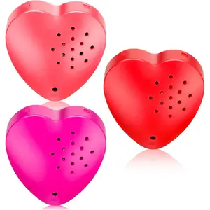 3 count 20 Seconds Valentine's Voice Recorder for Stuffed  Heart Shape Sound Recorder Push Button Recordable Device Sound Module for  Recording Voice Message(Red, Rose Red, )