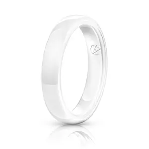 White Ceramic Ring - Minimalist - 4MM