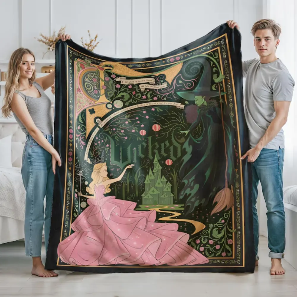 Wicked Blanket, Good Witch Bad Witch Princess Throw, Personalized Wicked Blanket, Witch Gift, Halloween Fantasy Decor