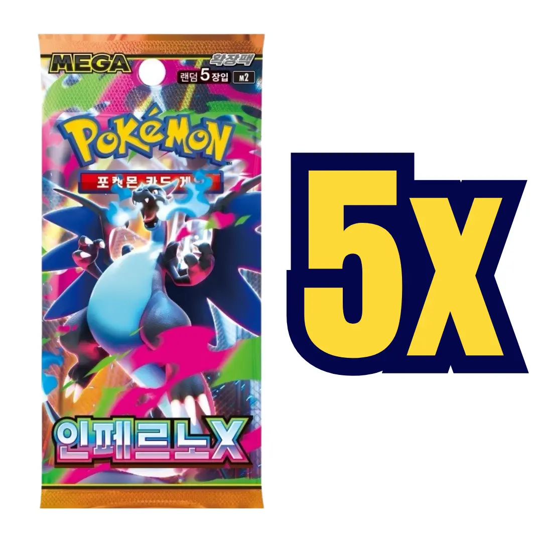 5x Phantasmal Phlames / Inferno X Korean Pokemon Booster Packs