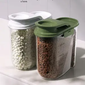 2000ML Pets Food Storage Bucket, Sealed Moisture-Proof Cat Dog Treats Container, Organizer Box for Animal Feeds & Snacks